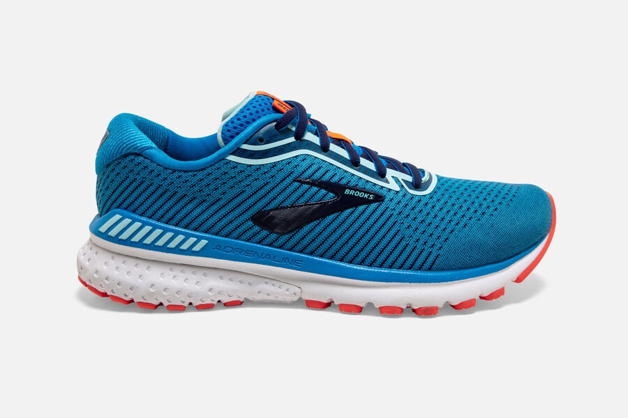 Brooks Adrenaline GTS 20 Womens UK - Road Running Shoes - Blue/Navy/Coral 470-CMPHOF